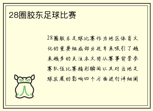 28圈胶东足球比赛